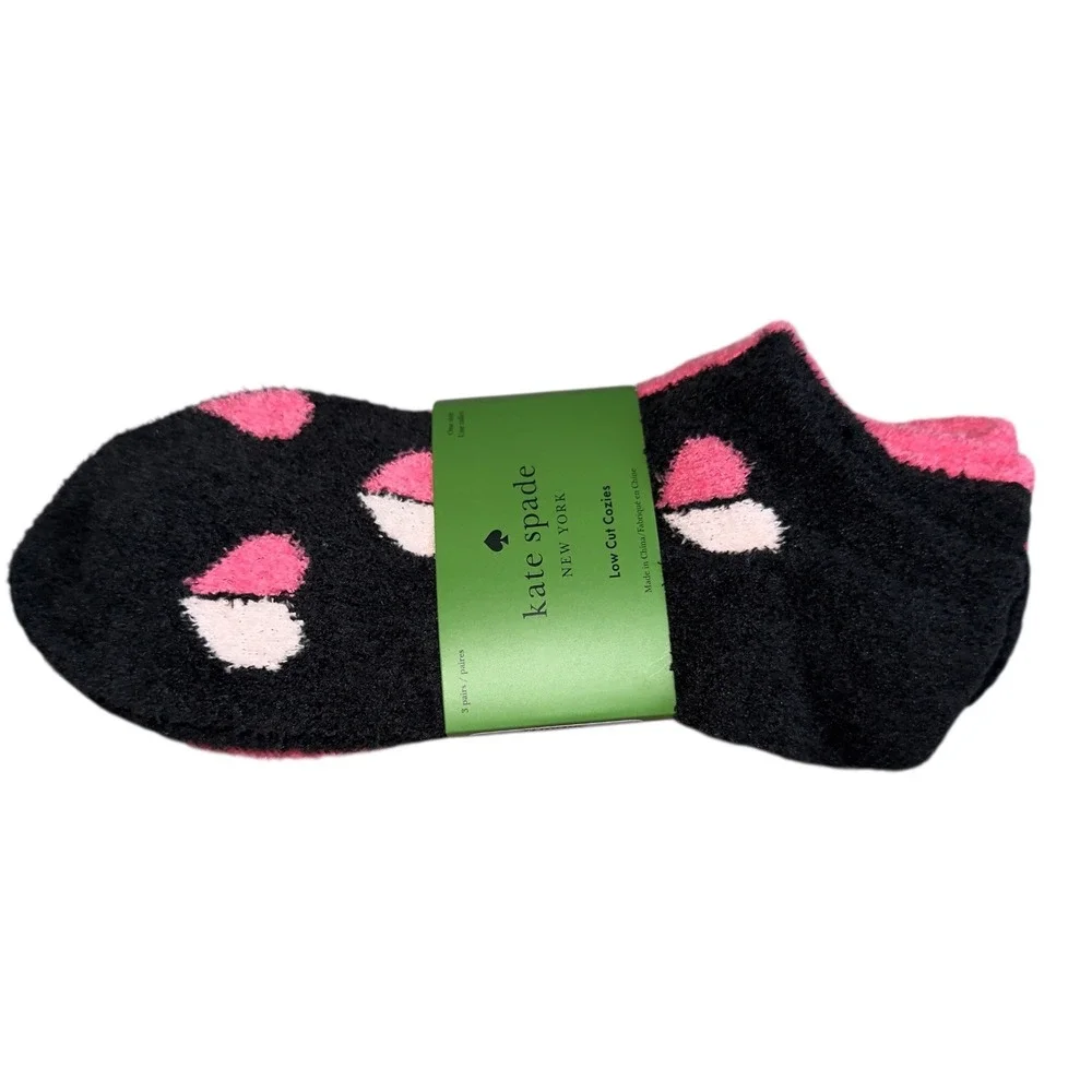 Kate Spade Valentines Low‎ Cut Cozie 3 Pack Novelty Sock Set New